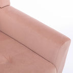 Fauteuil d'appoint capitonné moderne en velours rose de 75 cm avec pieds en bois