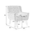 Fauteuil d'appoint capitonné moderne en velours rose de 75 cm avec pieds en bois