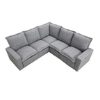 Canapé d'angle en lin avec 2 fauteuils inclinables électriques et port USB pour salon