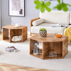 Tables basses hexagonales avec motifs minimalistes