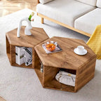 Tables basses hexagonales avec motifs minimalistes