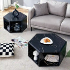 Tables basses hexagonales avec motifs minimalistes