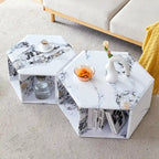 Tables basses hexagonales avec motifs minimalistes