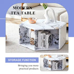 Tables basses hexagonales avec motifs minimalistes