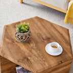 Tables basses hexagonales avec motifs minimalistes