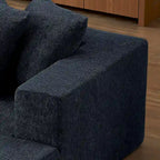 Canapé d'angle modulable 2 places en chenille nuage bleu 105.2, combinaison libre