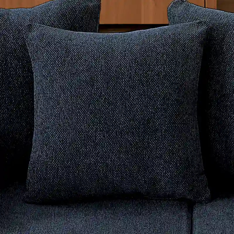 Canapé d'angle modulable 2 places en chenille nuage bleu 105.2, combinaison libre