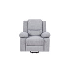 Fauteuil inclinable releveur en velours gris clair avec 8 points de massage, chaleur lombaire et chargement USB