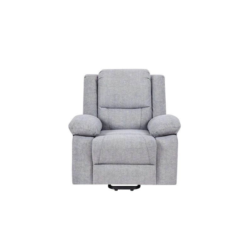 Fauteuil inclinable releveur en velours gris clair avec 8 points de massage, chaleur lombaire et chargement USB