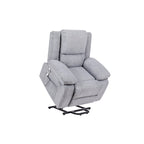 Fauteuil inclinable releveur en velours gris clair avec 8 points de massage, chaleur lombaire et chargement USB