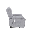 Fauteuil inclinable releveur en velours gris clair avec 8 points de massage, chaleur lombaire et chargement USB