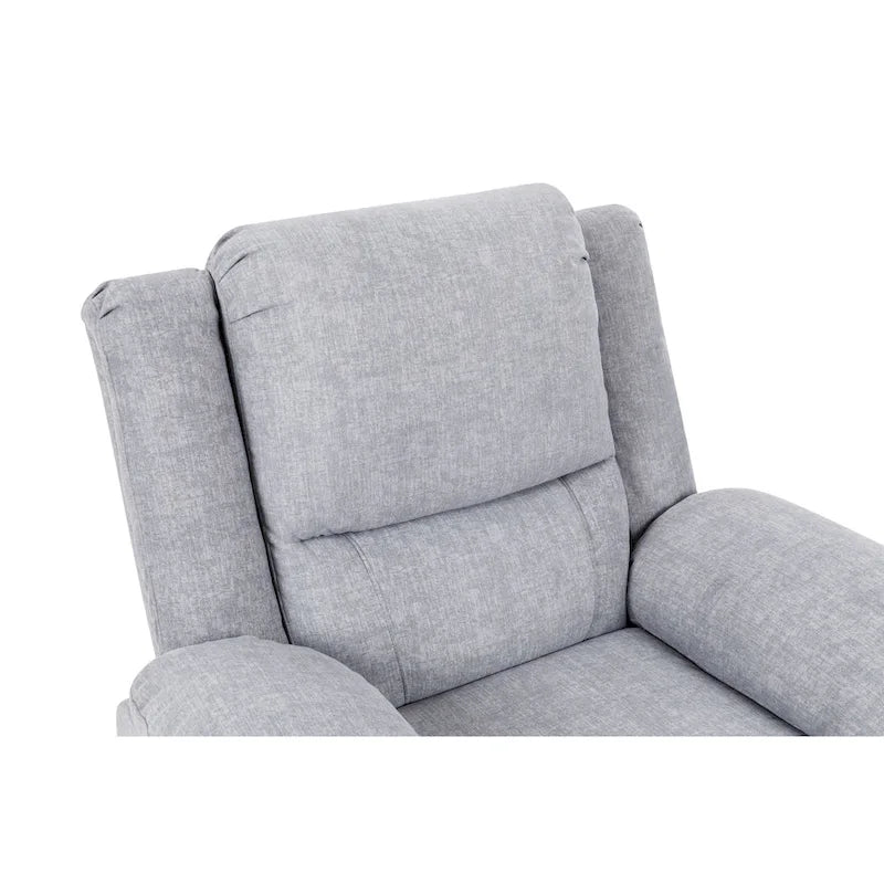 Fauteuil inclinable releveur en velours gris clair avec 8 points de massage, chaleur lombaire et chargement USB