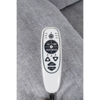 Fauteuil inclinable releveur en velours gris clair avec 8 points de massage, chaleur lombaire et chargement USB