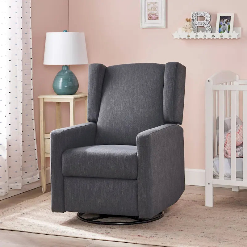Fauteuil inclinable pivotant et coulissant avec dossier haut rembourré – Mécanisme à levier, pour Chambre d'enfant et Salon