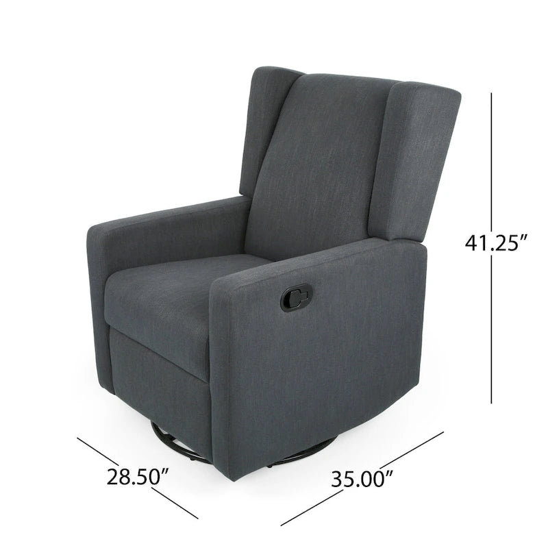 Fauteuil inclinable pivotant et coulissant avec dossier haut rembourré – Mécanisme à levier, pour Chambre d'enfant et Salon