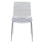 Chaise de salle à manger en acrylique transparent avec pieds chromés – Empilable, lot de 2 (80 cm H x 49,5 cm L)