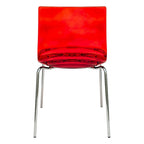 Chaise de salle à manger en acrylique transparent avec pieds chromés – Empilable, lot de 2 (80 cm H x 49,5 cm L)