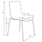 Chaise de salle à manger en acrylique transparent avec pieds chromés – Empilable, lot de 2 (80 cm H x 49,5 cm L)