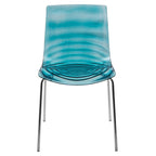Chaise de salle à manger en acrylique transparent avec pieds chromés – Empilable, lot de 2 (80 cm H x 49,5 cm L)