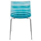 Chaise de salle à manger en acrylique transparent avec pieds chromés – Empilable, lot de 2 (80 cm H x 49,5 cm L)