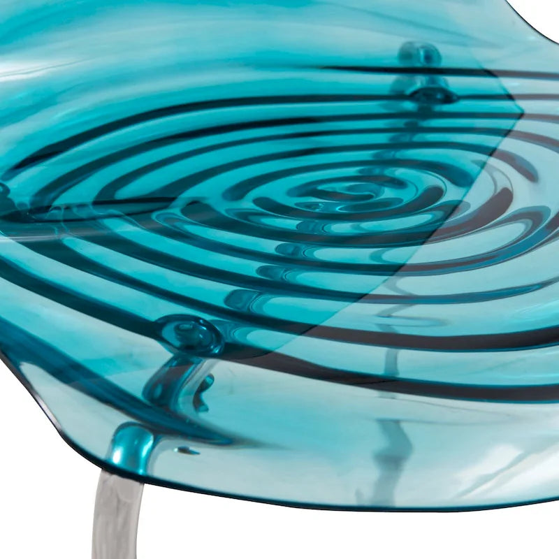 Chaise de salle à manger en acrylique transparent avec pieds chromés – Empilable, lot de 2 (80 cm H x 49,5 cm L)