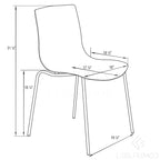 Chaise de salle à manger en acrylique transparent avec pieds chromés – Empilable, lot de 2 (80 cm H x 49,5 cm L)
