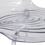 Chaise de salle à manger en acrylique transparent avec pieds chromés – Empilable, lot de 2 (80 cm H x 49,5 cm L)