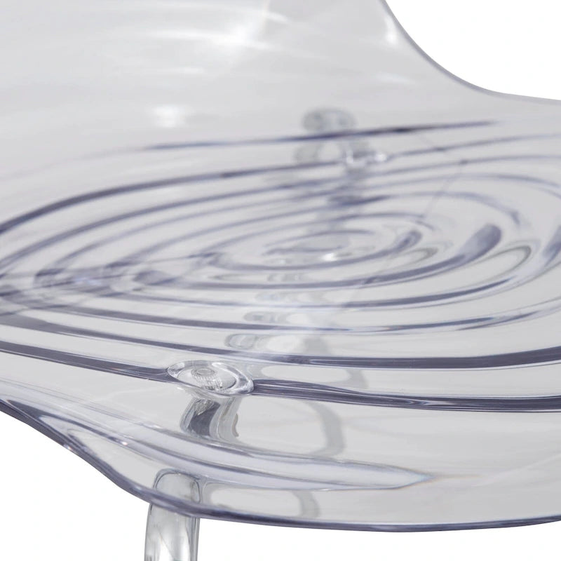Chaise de salle à manger en acrylique transparent avec pieds chromés – Empilable, lot de 2 (80 cm H x 49,5 cm L)