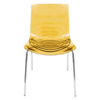 Chaise de salle à manger en acrylique transparent avec pieds chromés – Empilable, lot de 2 (80 cm H x 49,5 cm L)