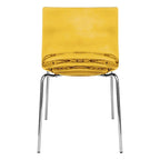 Chaise de salle à manger en acrylique transparent avec pieds chromés – Empilable, lot de 2 (80 cm H x 49,5 cm L)