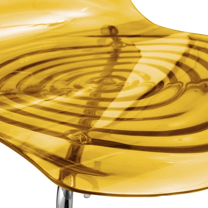 Chaise de salle à manger en acrylique transparent avec pieds chromés – Empilable, lot de 2 (80 cm H x 49,5 cm L)
