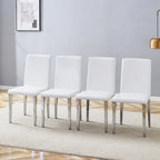 Lot de 4 chaises de salle à manger, chaises d'appoint sans accoudoirs rembourrées, chaises de salon modernes en cuir PU avec dossier pour salle à manger