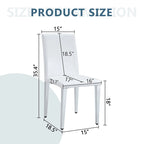 Lot de 4 chaises de salle à manger, chaises d'appoint sans accoudoirs rembourrées, chaises de salon modernes en cuir PU avec dossier pour salle à manger