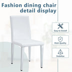 Lot de 4 chaises de salle à manger, chaises d'appoint sans accoudoirs rembourrées, chaises de salon modernes en cuir PU avec dossier pour salle à manger