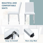 Lot de 4 chaises de salle à manger, chaises d'appoint sans accoudoirs rembourrées, chaises de salon modernes en cuir PU avec dossier pour salle à manger