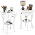 2 TABLES BASSES LATÉRALES À 2 NIVEAUX ROND DE CANAPÉ CHAMBRE À COUCHER - Voir les détails