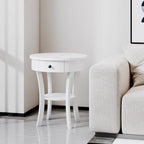 2 TABLES BASSES LATÉRALES À 2 NIVEAUX ROND DE CANAPÉ CHAMBRE À COUCHER - Voir les détails