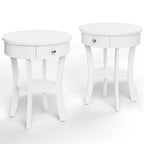 2 TABLES BASSES LATÉRALES À 2 NIVEAUX ROND DE CANAPÉ CHAMBRE À COUCHER - Voir les détails
