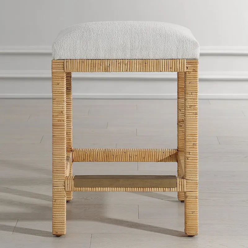 Tabouret de comptoir solide tissé à la main - 26 - Marron