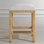 Tabouret de comptoir solide tissé à la main - 26 - Marron