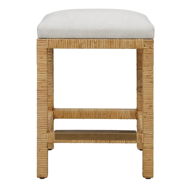 Tabouret de comptoir solide tissé à la main - 26 - Marron
