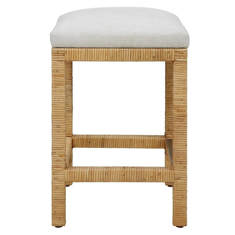 Tabouret de comptoir solide tissé à la main - 26 - Marron