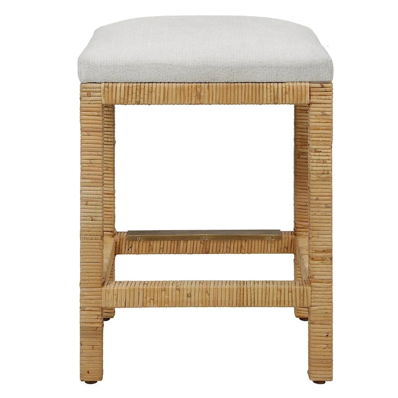 Tabouret de comptoir solide tissé à la main - 26 - Marron