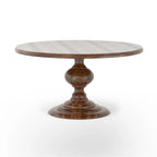 Table de salle à manger ronde moderne en bois massif de 48 pouces