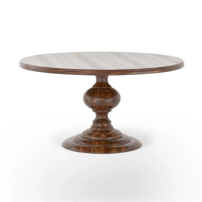 Table de salle à manger ronde moderne en bois massif de 48 pouces