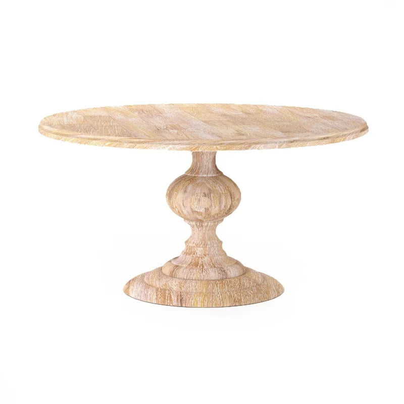 Table de salle à manger ronde moderne en bois massif de 48 pouces