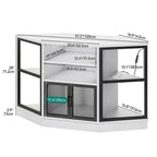 Meuble TV d'angle avec rangements et éclairage LED - 47 pouces de large