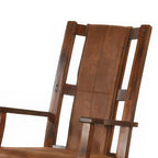 Fauteuil à bascule Odel, assise et dossier en similicuir, marron chocolat foncé