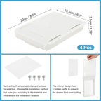 Organisateur de tiroir autocollant sous le bureau – ABS, lot de 4 (22 x 15,5 x 3,5 cm)