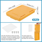 Organisateur de tiroir autocollant sous le bureau – ABS, lot de 4 (22 x 15,5 x 3,5 cm)